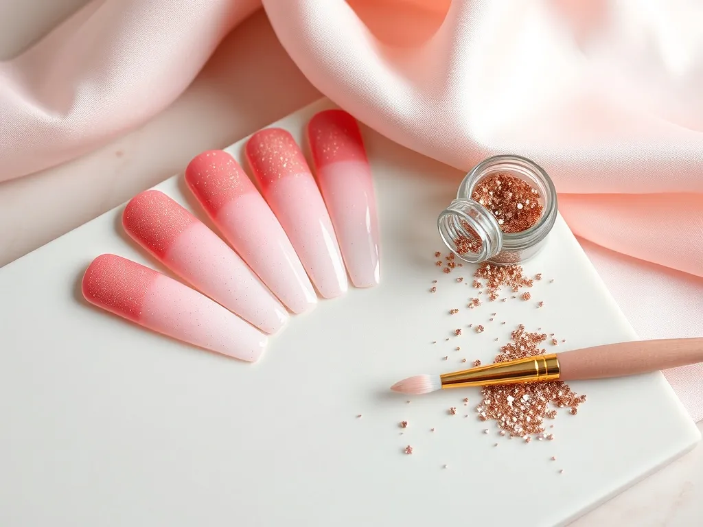 Paznokcie ombre różowe z brokatem – pomysły i porady