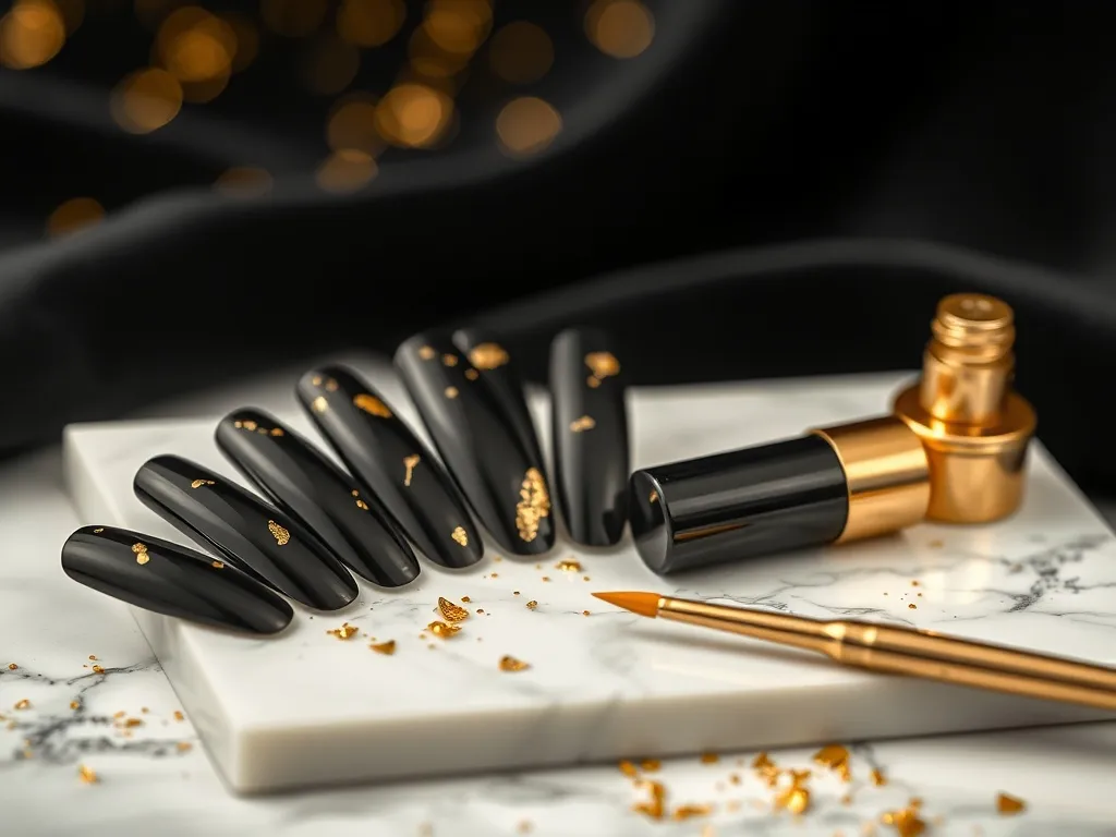 Paznokcie czarne ze złotym: eleganckie pomysły i inspiracje