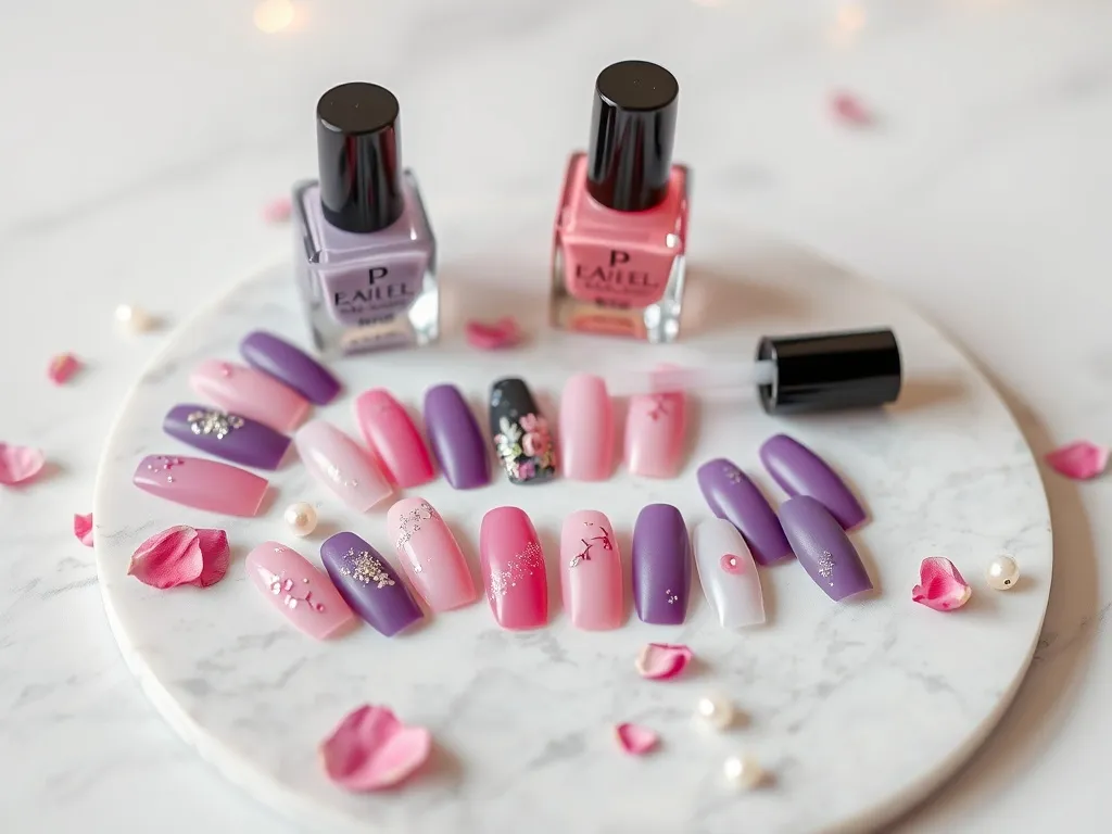 Paznokcie fiolet z różem – modne pomysły i zdobienia