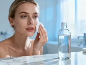 Dłonie z idealnie wykonanym manicure francuskim o klasycznym białym wykończeniu i naturalnej, błyszczącej płytce.