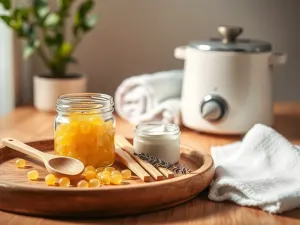 Kobieta korzystająca z profesjonalnego zabiegu sauny na włosy w nowoczesnym salonie fryzjerskim. Wokół lśniących włosów unosi się delikatna mgiełka.
