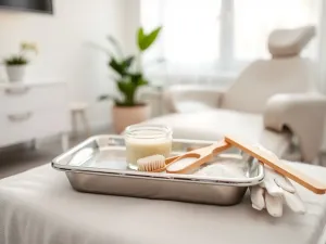 Zadbane dłonie z klasycznym francuskim manicure o białych końcówkach i różowej płytce paznokcia.